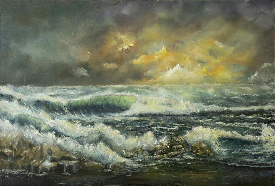 Stormy Coast Painting by Brinda Seymour - Fine Art America