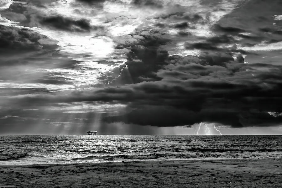 Stormy Day on the Ocean BW 810 Photograph by Dan Carmichael