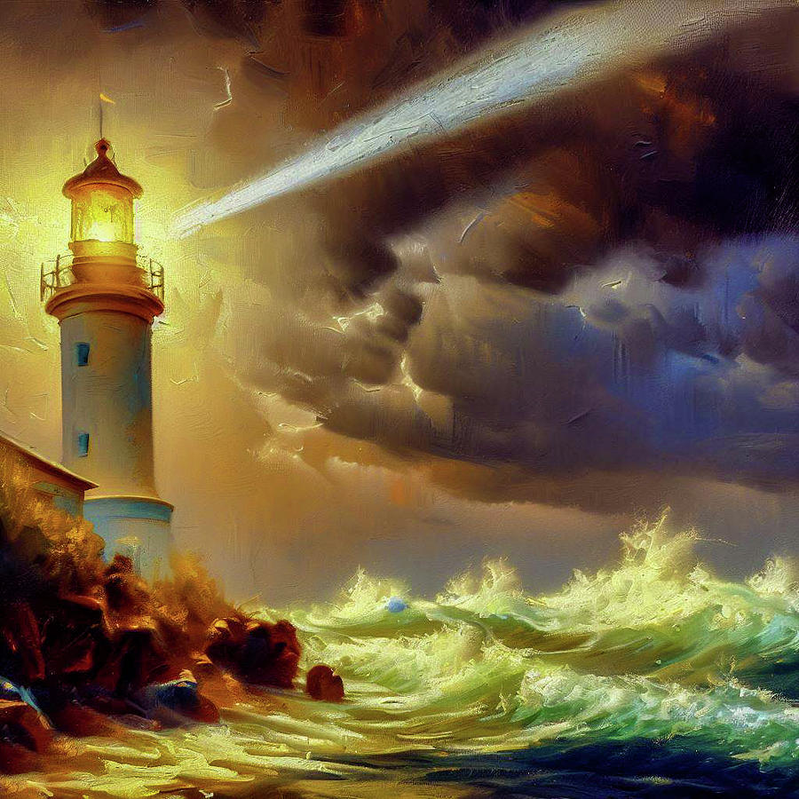 Stormy Lighthouse Digital Art by David Letts