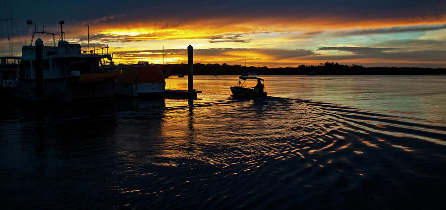 Stormy nautical marina sunset seascape.   Photograph by Geoff Childs