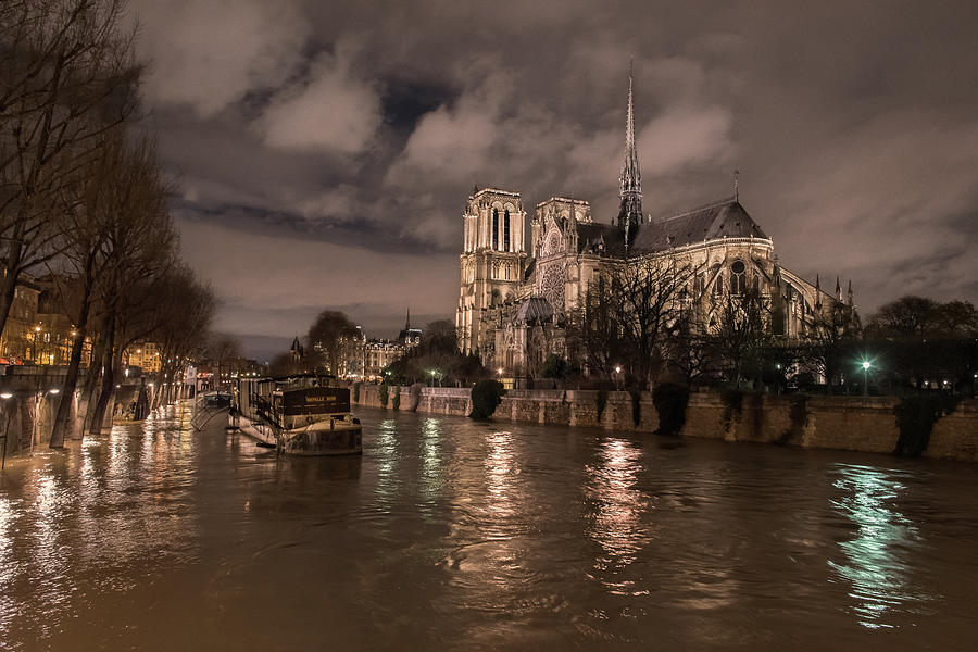 Stormy Notre-Dame Photograph by Linda Villers