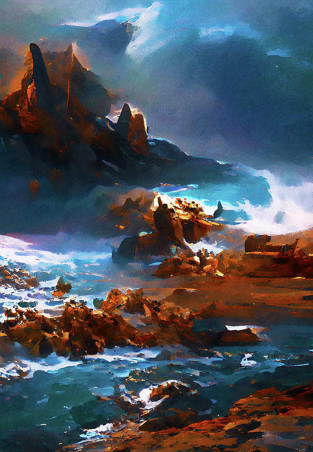 Stormy Ocean, 04 Painting by AM FineArtPrints
