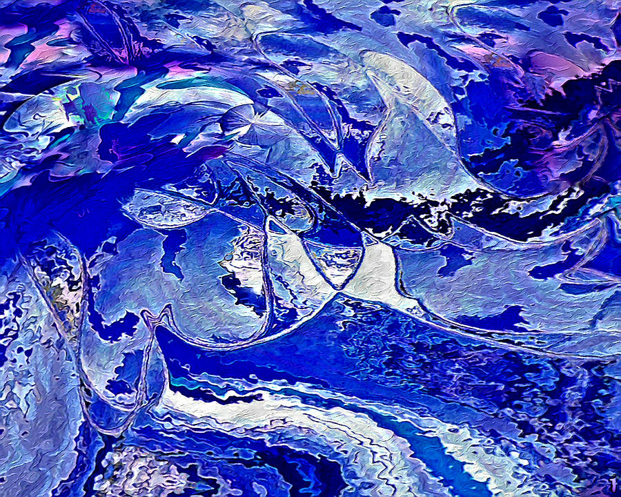 Stormy ocean blues abstract Digital Art by Silver Pixie