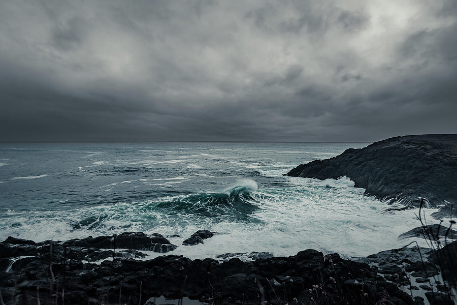 Ocean Photograph - Stormy Ocean Weather in Depoe Bay, Oregon by Shannon Williams