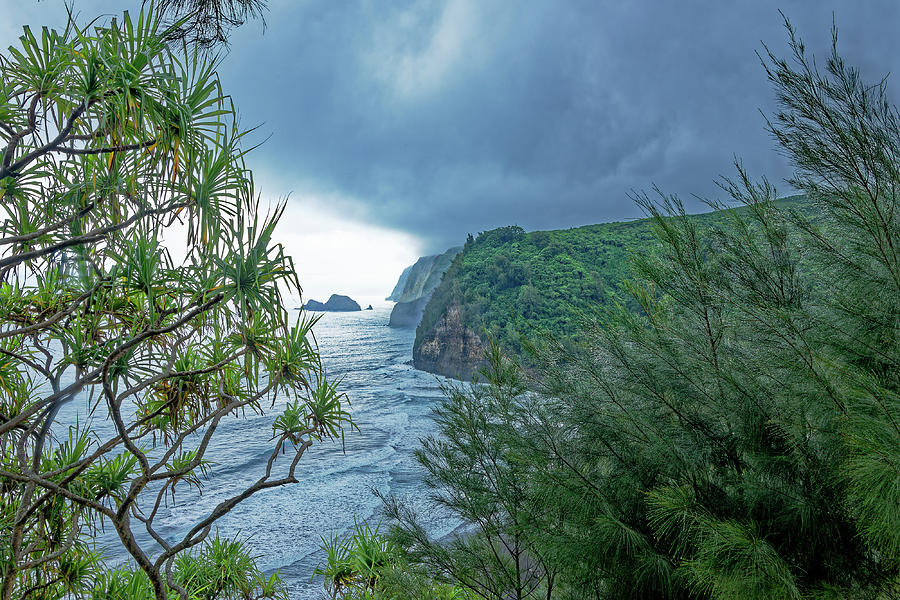 Stormy Pololu Blue Morning Photograph by Heidi Fickinger