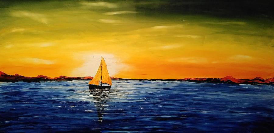 Stormy Sails At Dusk #1 Painting by James Dunbar