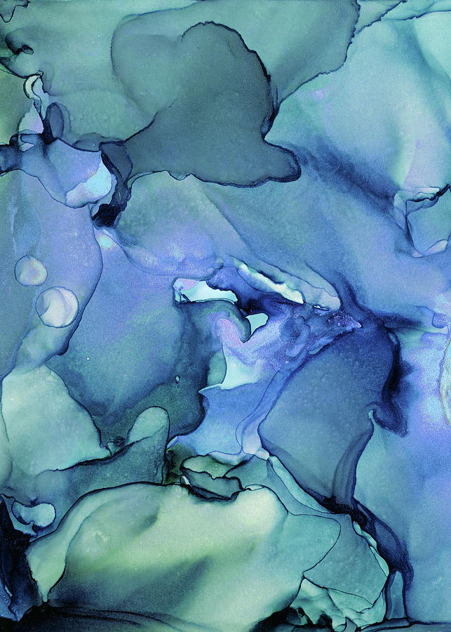 Stormy Sapphire Sea Painting by Olga Shvartsur