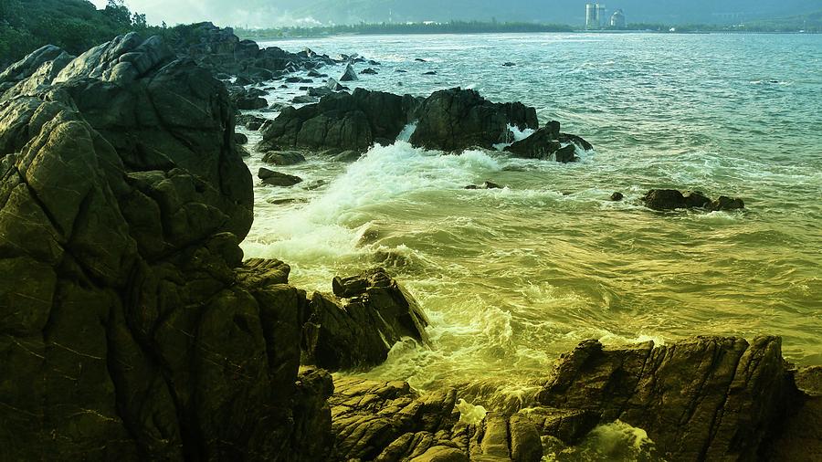 Stormy sea crashing against the rocks Photograph by Robert Bociaga