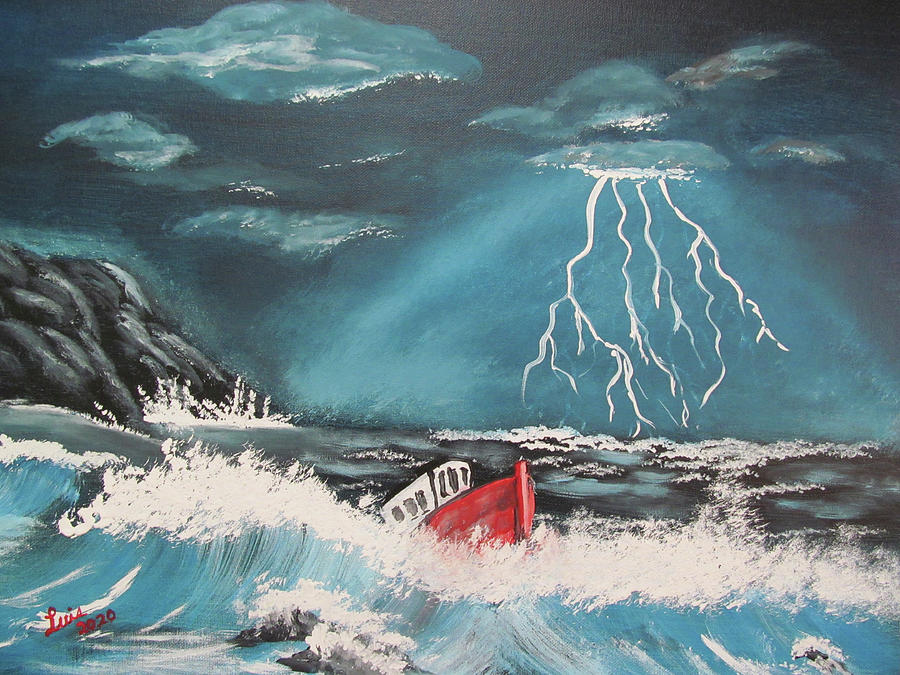Stormy Sea Painting by Luis F Rodriguez