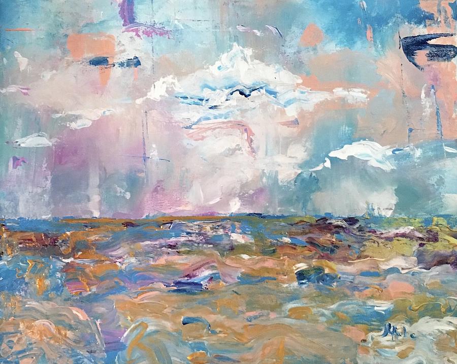 Abstract Painting - Stormy Sea by Nancy Rabe