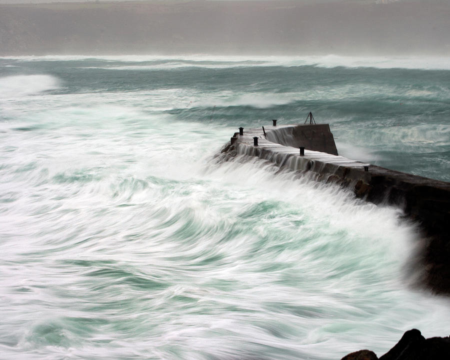 Stormy sea Sennen Cove Photograph by Tony Mills