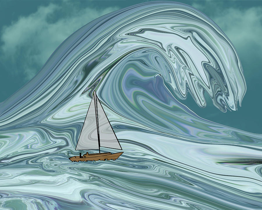 Stormy Seas Digital Art By Grace Joy Carpenter Fine Art America 5877