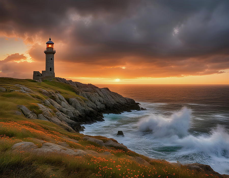 Stormy Serenity - Dramatic Skies Over Coastal Landscapes Digital Art by Russ Harris