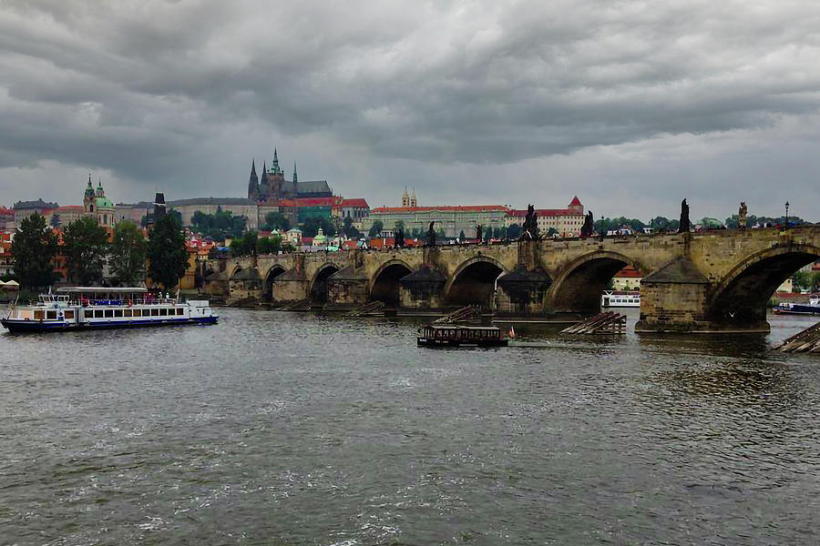 Stormy Skies at Charles Bridge_Prague, Czech Republic Photograph by Christine Ley