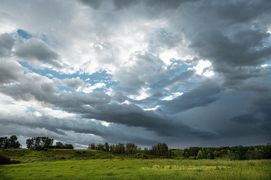 Storm Photograph - Stormy Sky And Prairie by Phil And Karen Rispin