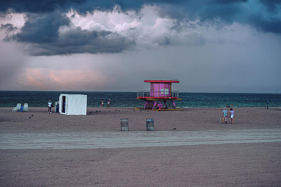 Stormy South Beach Photograph by Nisah Cheatham