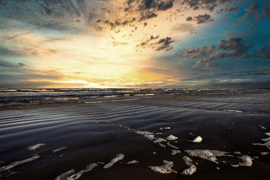 Stormy Spirit During Sunset Time On The  Beach Jurmala Latvia Photograph by Aleksandrs Drozdovs