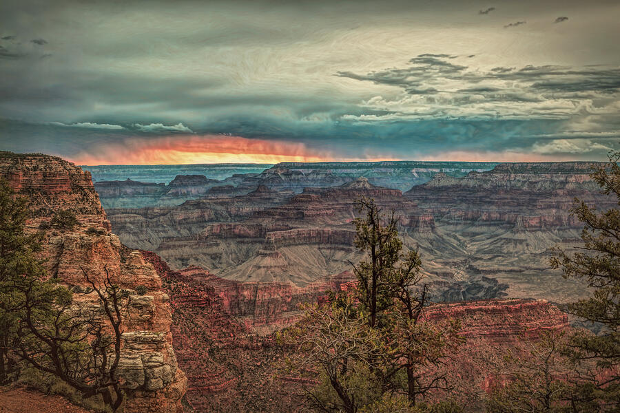 Stormy Sunset at the Canyon Photograph by John M Bailey