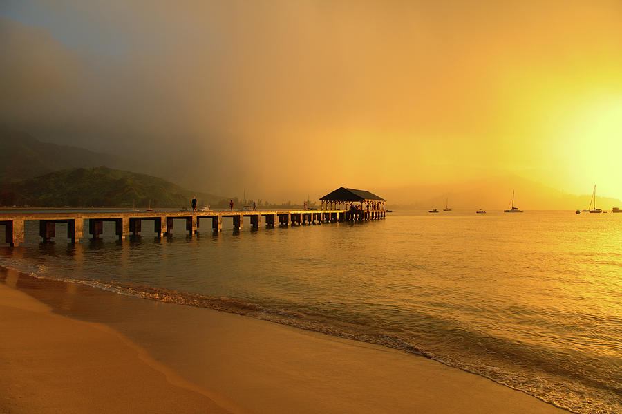 Stormy Sunset - Hanalei Bay Photograph by Stephen Vecchiotti