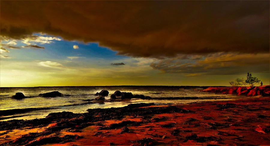 Stormy Sunset Rocky Point Beach Photograph by Joan Stratton