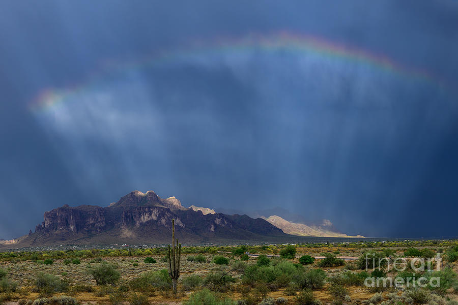 Stormy Superstition Mountains Photograph by Lisa Manifold