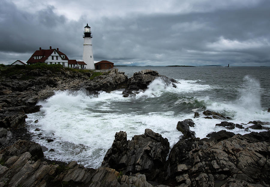 Stormy Tide at Portland Head Light 1 Photograph by Dimitry Papkov