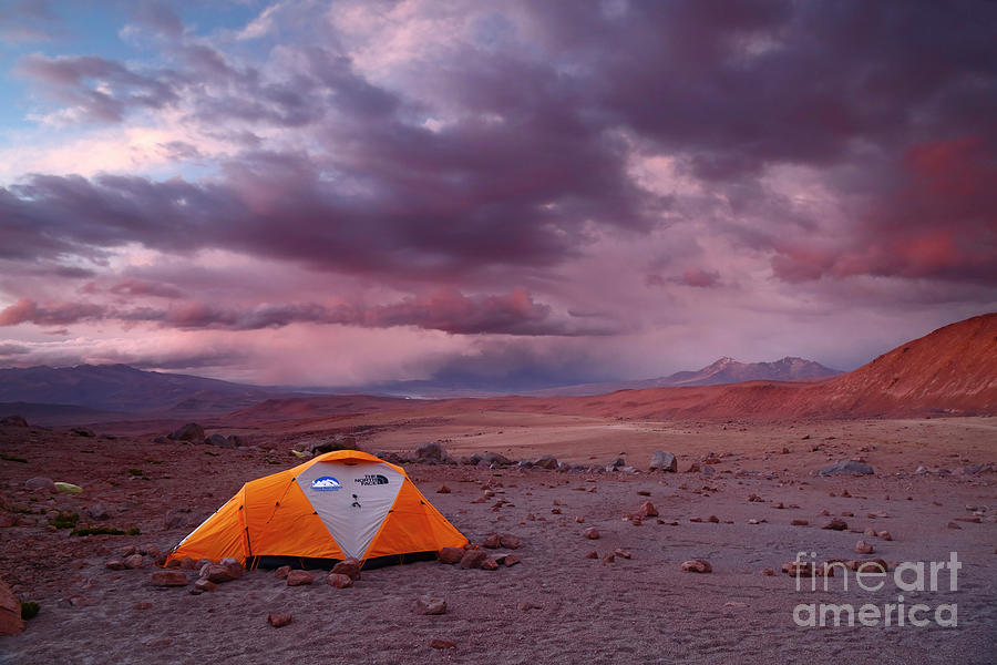 Stormy Twilight Skies Over Guallatiri Base Camp Chile Photograph by James Brunker