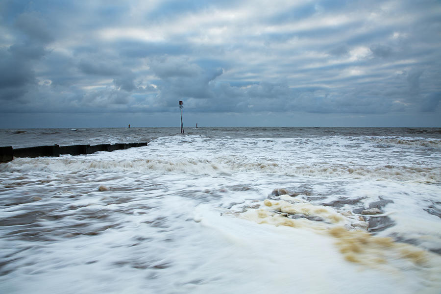 Stormy weather at Hunstanton beach Photograph by Ian Middleton