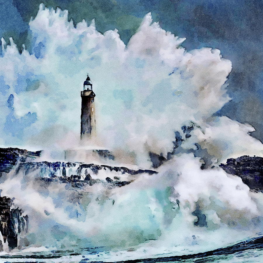 Stormy Weather Lighthouse Digital Art by Russ Harris