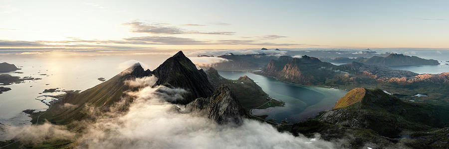 Stortinden Mountain aerial flakstadoya Lofoten islands Photograph by Sonny Ryse