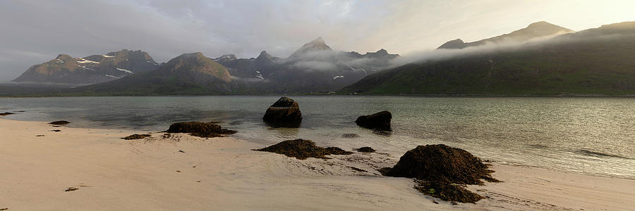 Stortinden Mountain Flakstadoya bay Fjord Lofoten Islands Photograph by Sonny Ryse