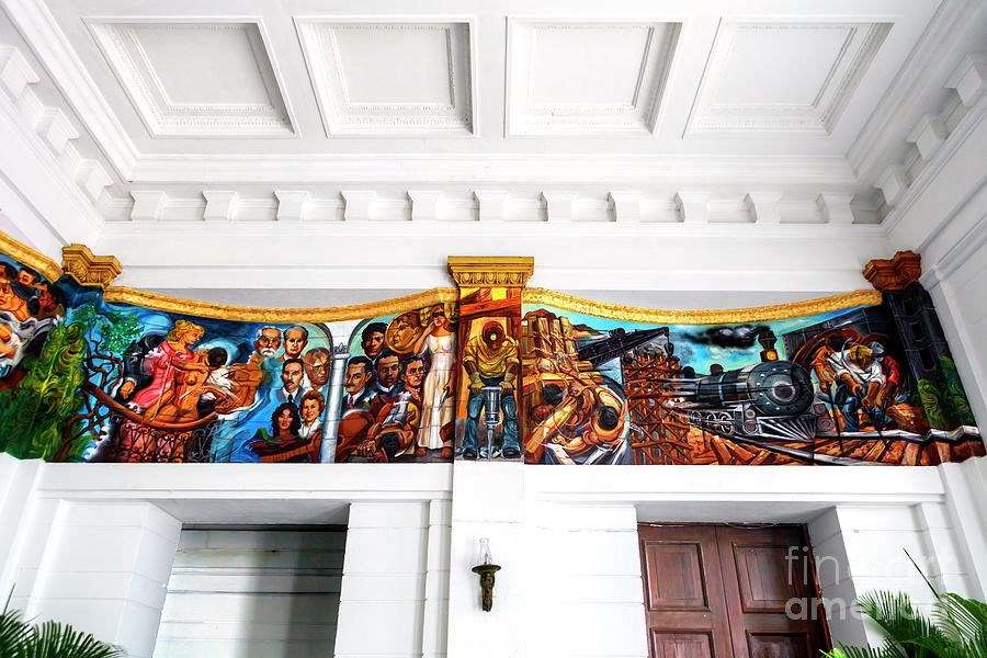 Story of the Panamanian People Mural at the National Institute of Culture in Panama City Photograph by John Rizzuto