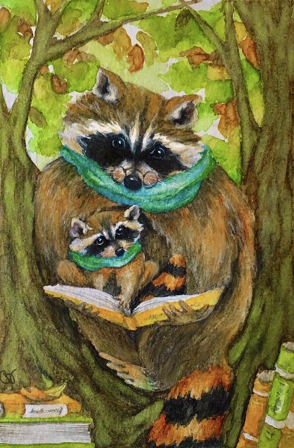 Raccoon Painting - Storytime by PJ Jensen