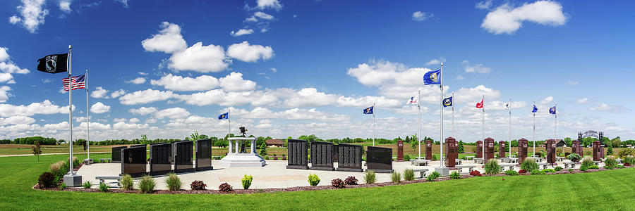 Stoughton Veterans Memorial - panoramic view from east side Photograph by Peter Herman