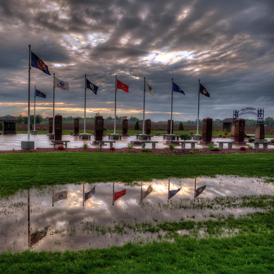 Stoughton Veterans Memorial - Reflected Glory Photograph by Peter Herman