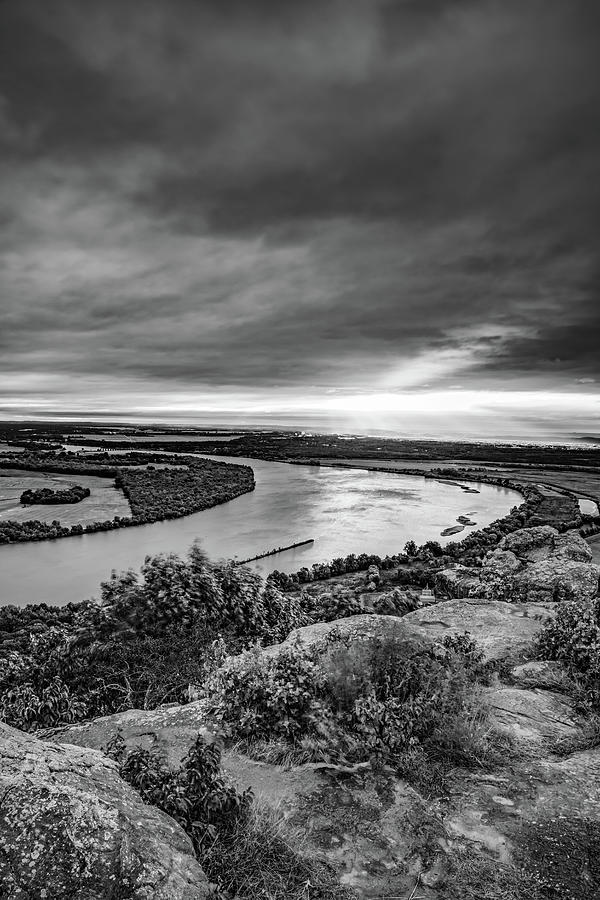 Stouts Point Overlook In Black and White - Petit Jean State Park Photograph by Gregory Ballos