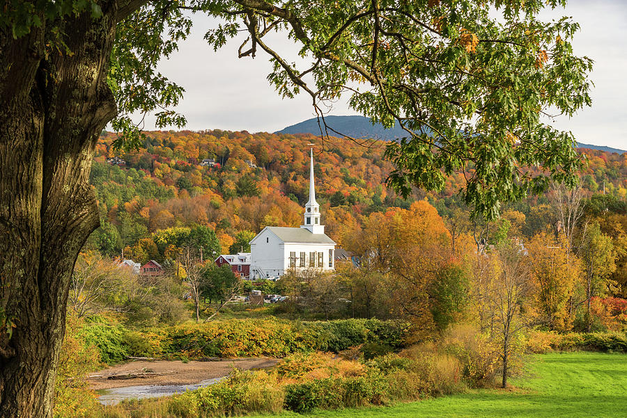 Stowe Community Church - Vermont Photograph by Jatin Thakkar