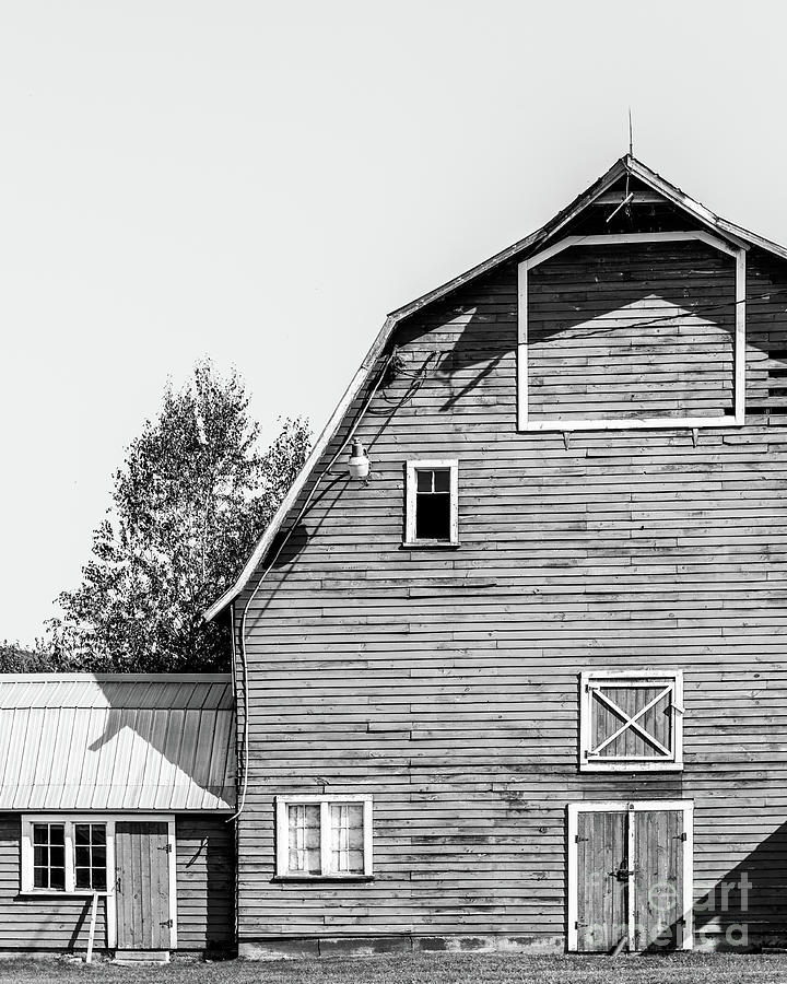 Stowe Vermont Classic New England Barn Black and White Photograph by Edward Fielding