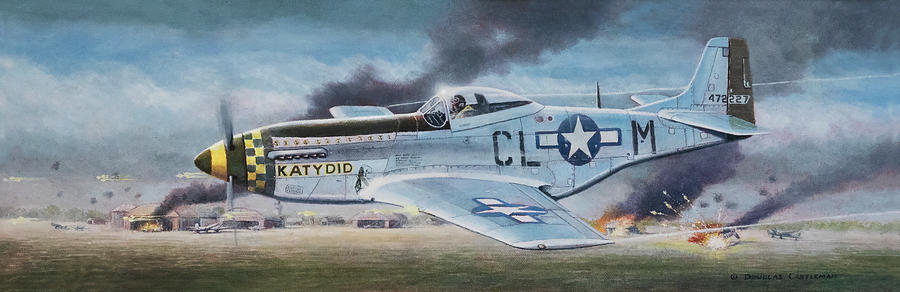 Strafing Mustang Painting by Douglas Castleman