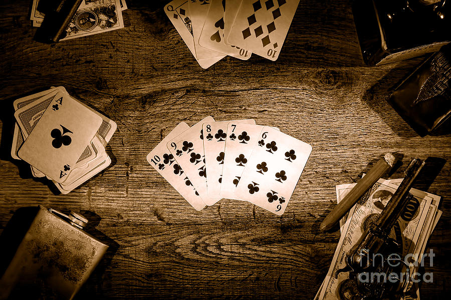 Straight Flush - Sepia Photograph by Olivier Le Queinec