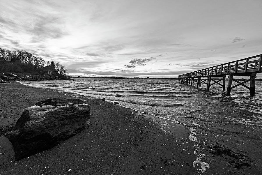 Stramskis Beach in Marblehead Massachusetts Black and White Photograph by Toby McGuire