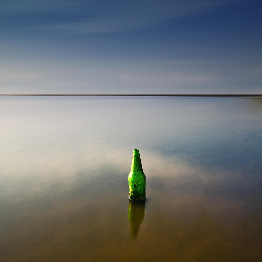 Stranded Bottle by the Sea Photograph by Azrin Az