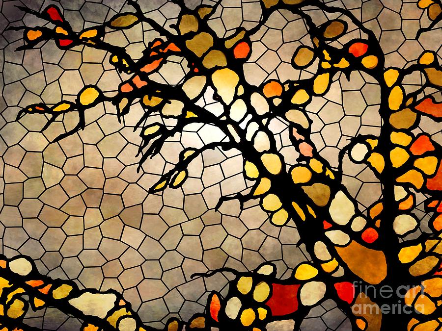 Strange Tree Mosaic Design 233 Mixed Media by Lucie Dumas