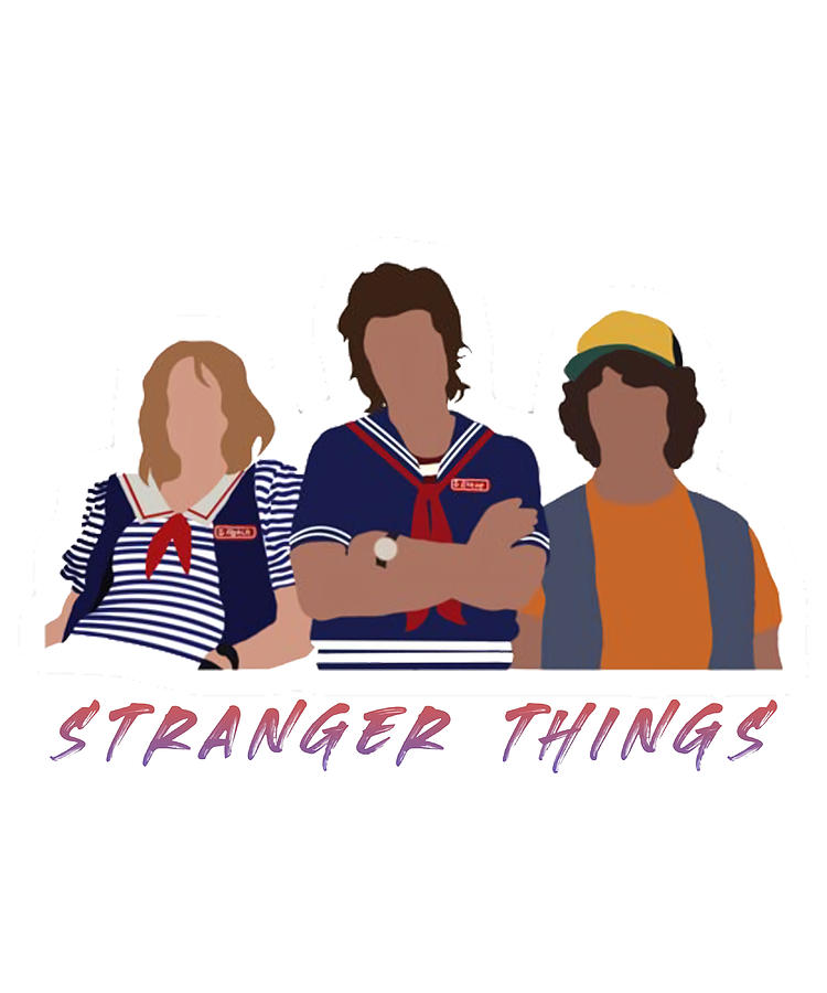 Stranger Things sticker Poster stars Painting by Stewart Reid - Pixels