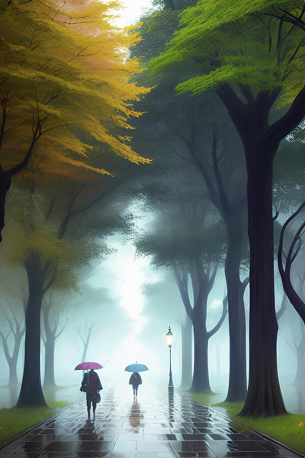 Strangers In The Rain Digital Art by David Dehner