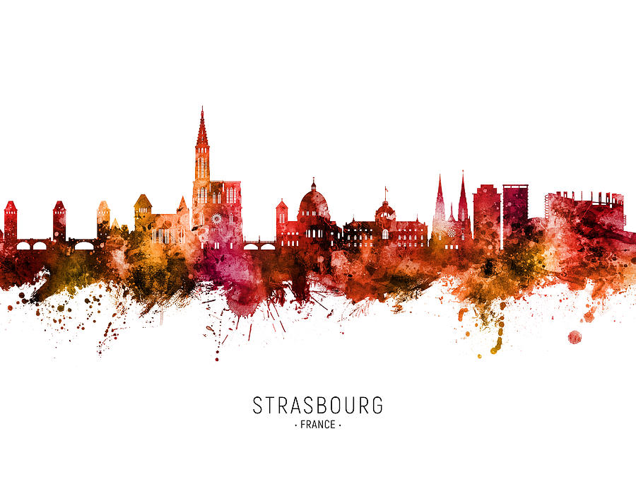 Strasbourg France Skyline #12 Digital Art by Michael Tompsett