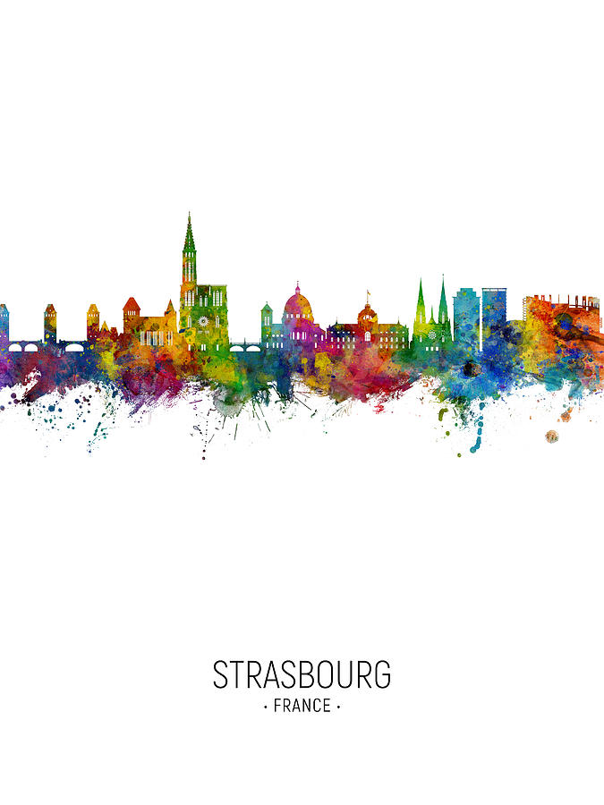 Strasbourg France Skyline Digital Art by Michael Tompsett