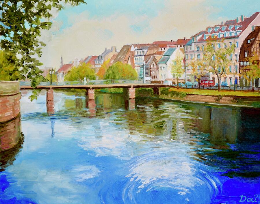 Strasbourg River Ill in France 2 Painting by Dai Wynn