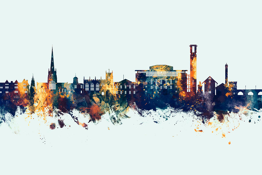 Stratford-upon-Avon England Skyline #24 Digital Art by Michael Tompsett