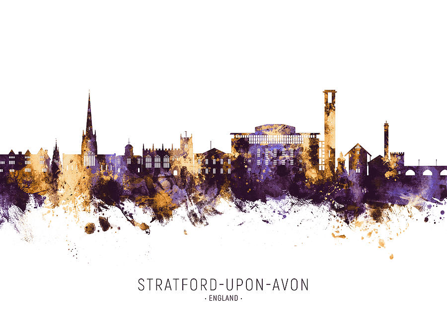 Stratford-upon-Avon England Skyline #29 Digital Art by Michael Tompsett